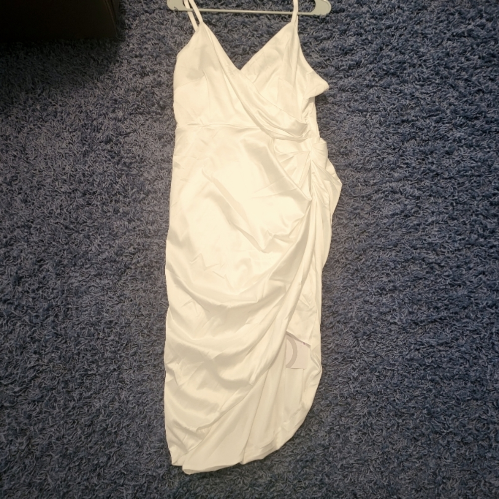White satin dress